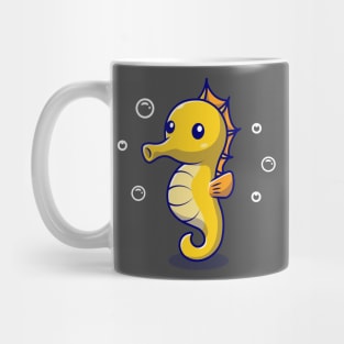 Cute Seahorse Cartoon Vector Icon Illustration Mug